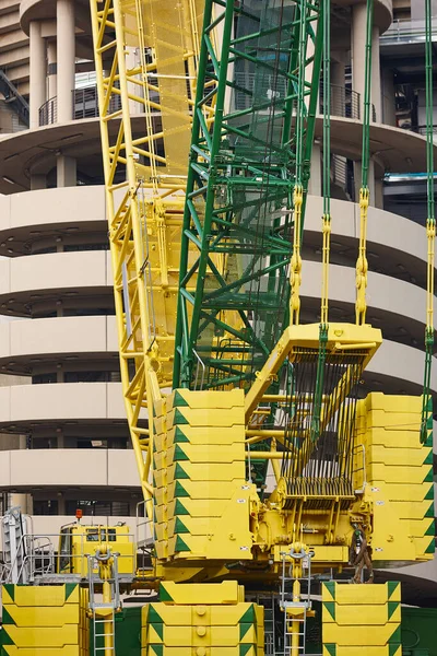 Detalhe Guindaste Telescópico Maquinaria Indústria Construção — Fotografia de Stock