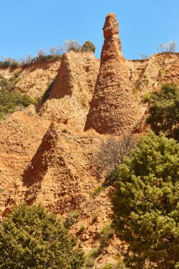 Çorak Topraklar bacası. Erotik manzara. Las Carcavas, Guadalajara. İspanya