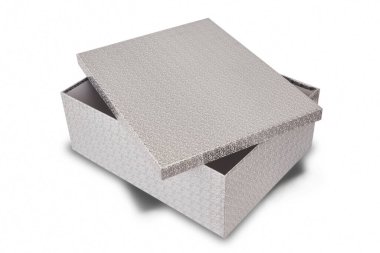 Hediye kutusu beyaza izole edilmiş. Paketleme. Doğum günü ve Noel kutlaması