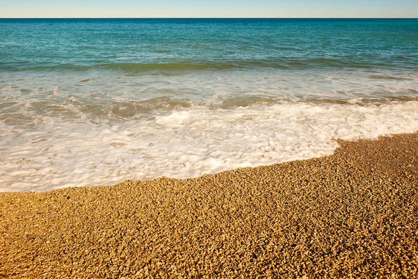 Mediterranean Pebble Beach Blue Sea Valencia Spain — Stock Photo, Image