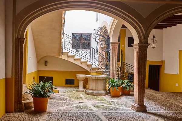 Traditioneller Mallorquinischer Innenhof Palma Mallorca Balearen Spanien — Stockfoto