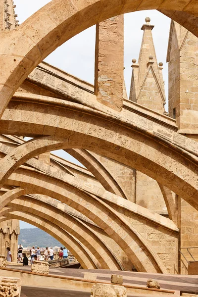 Střecha Katedrály Palma Mallorca Klenby Vrcholy Španělsko — Stock fotografie
