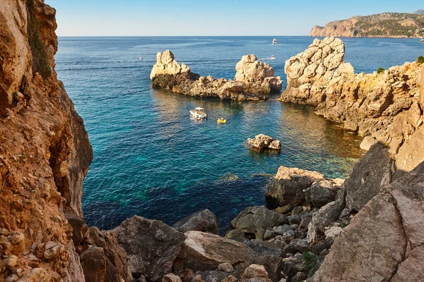 Wyspy Balearów Wybrzeże Morza Śródziemnego Malownicza Skalista Zatoka Hiszpania — Zdjęcie stockowe