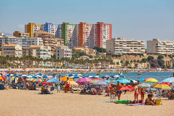 Лето Средиземноморском Побережье Пляж Villajoyosa Берег Аликанте Испания — стоковое фото