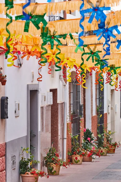 Decorated Colored Facades Calpe Old Town Alicante Spain — Stock Photo, Image