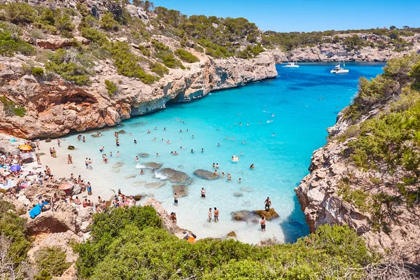 Mallorca Turkuaz Sular Moro Plajı Akdeniz Kıyı Şeridi Spanya — Stok fotoğraf