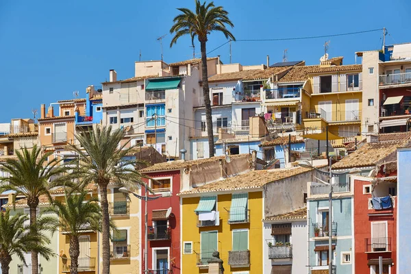 Traditionell Medelhavsby Villajoyosa Färgglada Fasader Alicante Spanien — Stockfoto
