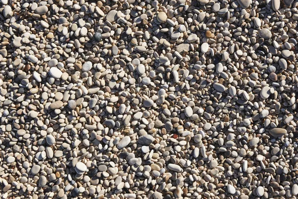 Kiesstrand Der Mediterranen Küste Natur Strukturiert Hintergrund Niemand — Stockfoto