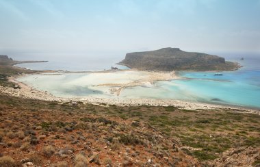 Girit balos Plajı. Akdeniz manzarası. Yunanistan