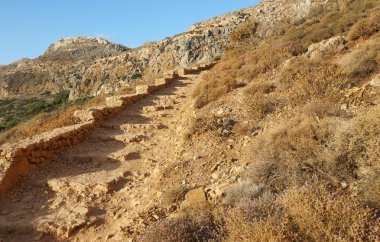 dağ taş merdiven. Girit. Yunanistan