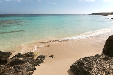 Girit elafonisi Plajı. Turkuaz su. Yunanistan