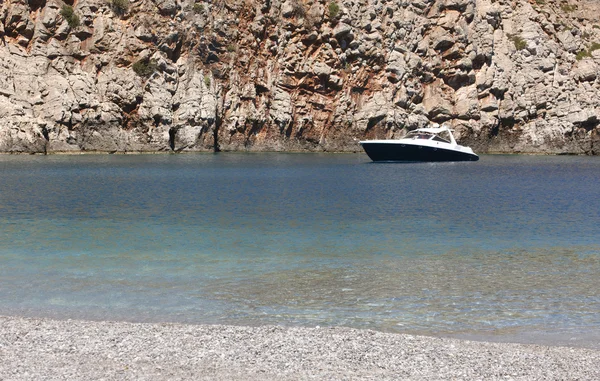 Sostis koyu. Girit plaj. Akdeniz manzarası. Yunanistan — Stok fotoğraf