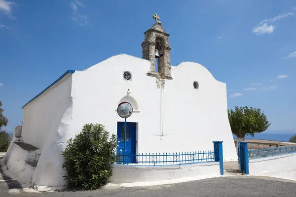 Greek white church in Komitades. Crete. Greece — Stock Photo, Image