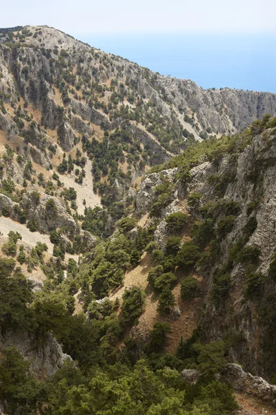 Imbros gorge och Medelhavet i Kreta. Grekland — Stockfoto