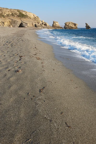 Triopetra plaj ve kayalar. Akdeniz. Yunanistan — Stok fotoğraf