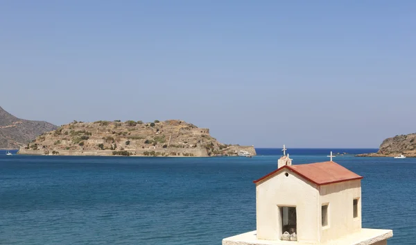 Ostrov Spinalonga na Krétě poblíž elounda. Řecko — Stock fotografie