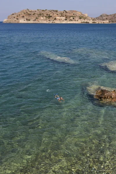 Средиземное море и остров Спиналонга. Крит. Греция — стоковое фото