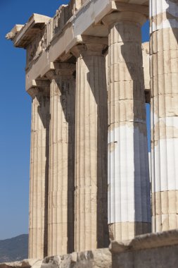 Atina akropolisi. Parthenon sütunlar. Yunanistan