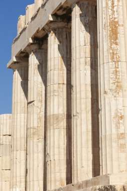 Atina akropolisi. Parthenon sütunlar. Yunanistan
