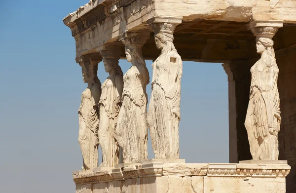 Η Ακρόπολη της Αθήνας. Καρυάτιδες στήλες. Ελλάδα — Φωτογραφία Αρχείου