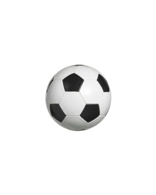 Futbol topu üzerinde beyaz izole. dikey