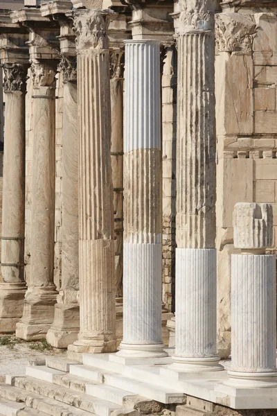 Ionic columns at Hadrians library in Athens. Greece — Stock Photo, Image