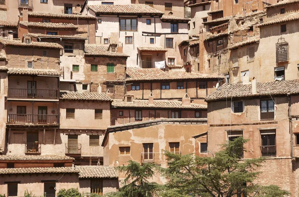 İspanya güzel bir kasaba. Eski evler. Albarracin. Teruel — Stok fotoğraf