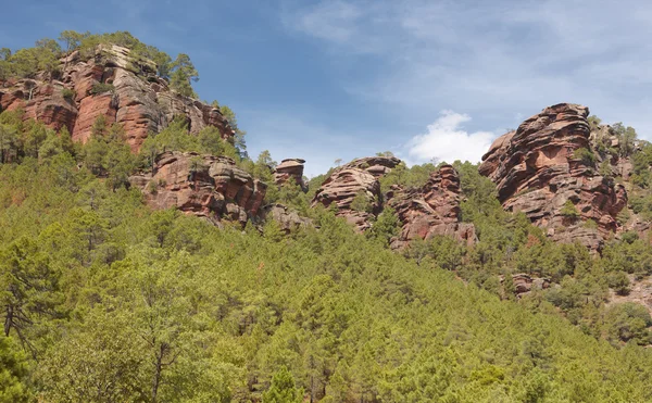 Landscape with huge rocks and pine tree forest in Spain — Stock Photo, Image