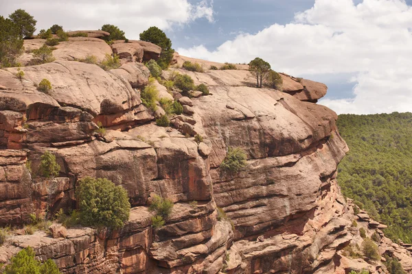 Paisaje con enormes rocas y bosque de pinos en España — Foto de Stock