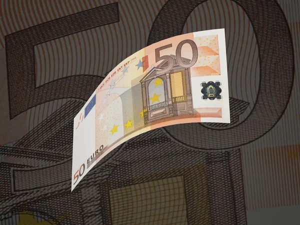 Ötven euro bill kollázs meleg árnyalattal — Stock Fotó