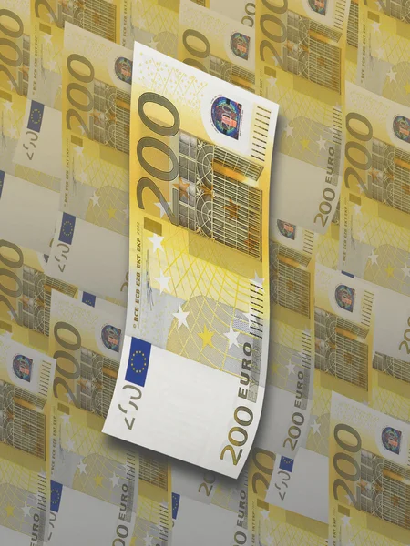 Två hundra euro bill collage i varm ton — Stockfoto