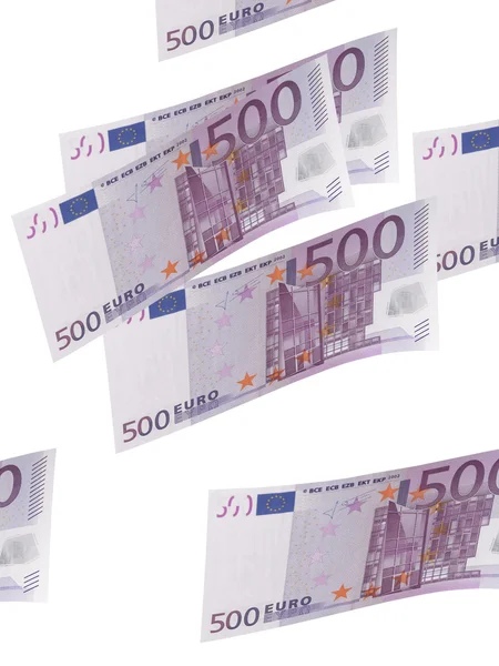 Collage billete de quinientos euros aislado en blanco — Foto de Stock