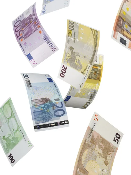 Euro bill collage isolated on white — Stock Photo, Image