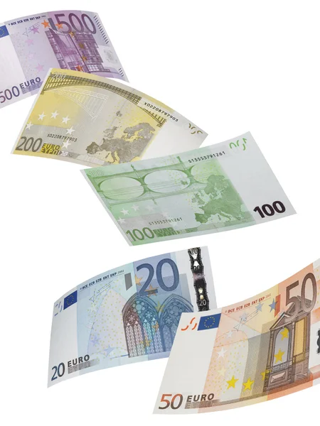 Collage billete euro aislado en blanco — Foto de Stock