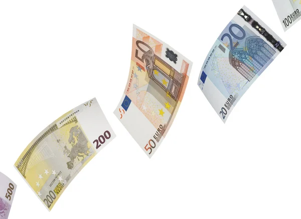 Collage Euro bill isolé sur blanc — Photo