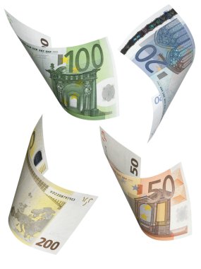 euro fatura kolaj üzerinde beyaz izole