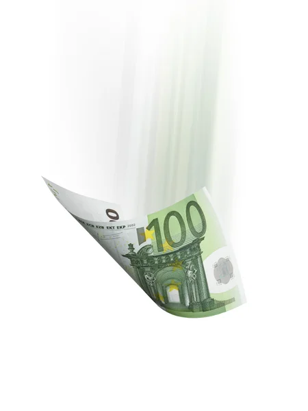 Sto euro účet izolované na bílém — Stock fotografie