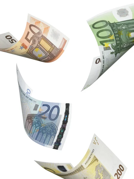 Euro bill collage isolated on white — Stock Photo, Image