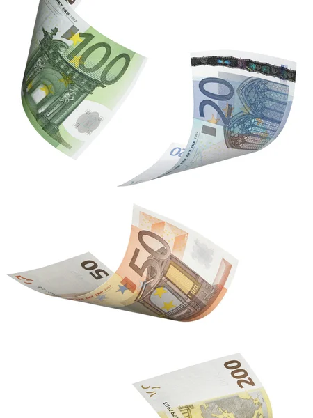 Euro bill collage geïsoleerd op wit — Stockfoto