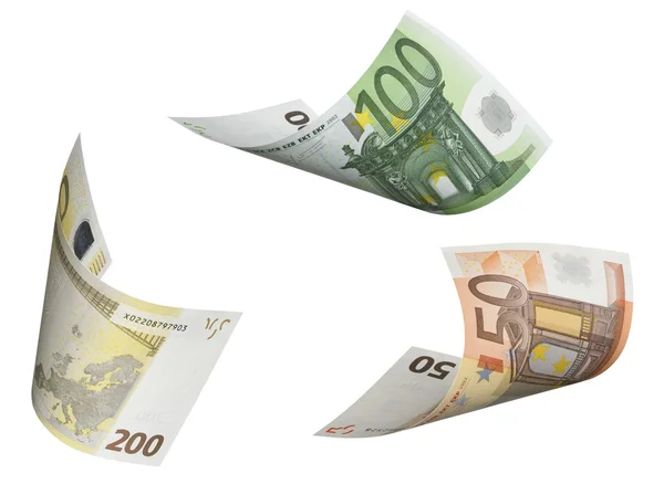 Euro bill collage isolated on white — Stock Photo, Image