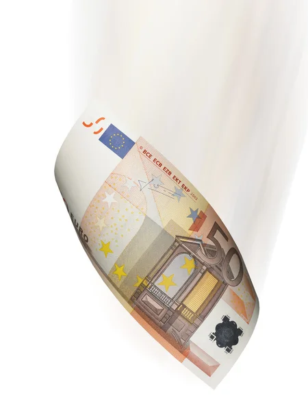 50 euro fatura kolaj üzerinde beyaz izole — Stok fotoğraf