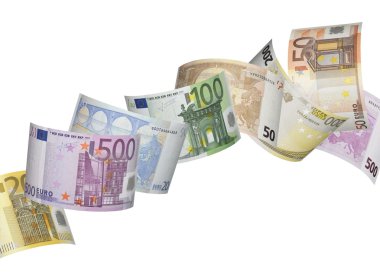 euro fatura kolaj üzerinde beyaz izole