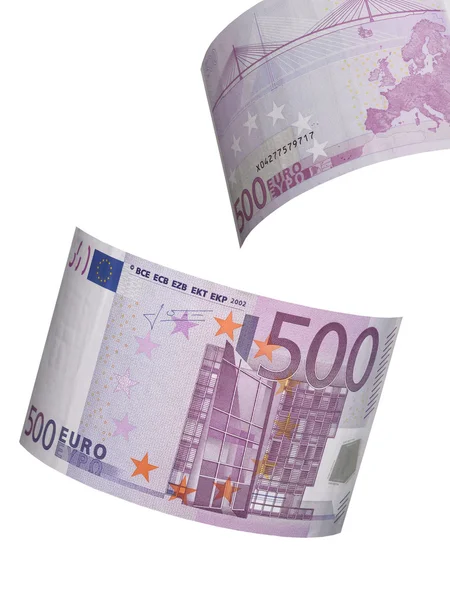 Fünfhundert Banknotencollage isoliert auf weiß — Stockfoto