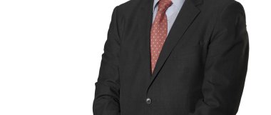 Erkek takım elbise ayrıntılı beyaz izole