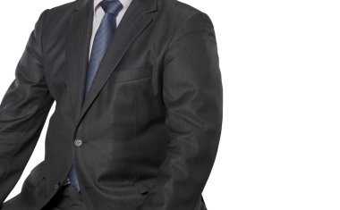 Erkek takım elbise ayrıntılı beyaz izole