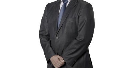 Erkek takım elbise ayrıntılı beyaz izole