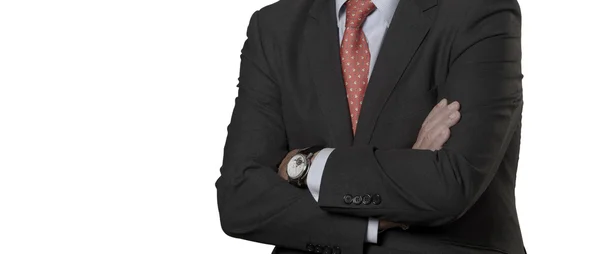 Mann im Anzug Detail isoliert auf weiß — Stockfoto