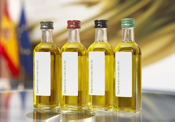 Spanish extra virgin olive oil bottles — Stock Photo, Image