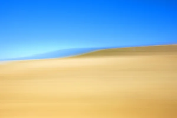 Gelbe und blaue Landschaft von einem Zug aus — Stockfoto