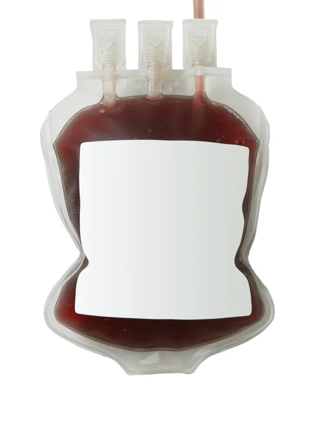 Beyaz izole plastik kan torbası